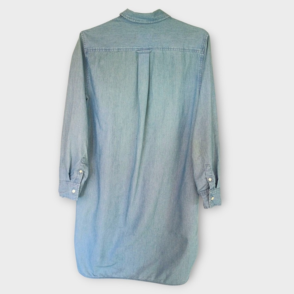 Everlane Denim Shirt Dress Womens‎ Size 4 Light Wash Long Sleeve Casual Buttons - Picture 3 of 10
